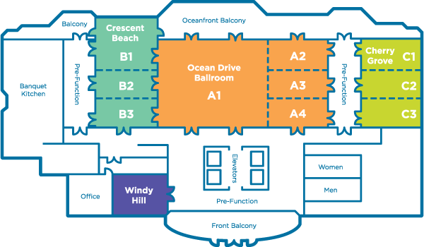Conference Space Map at Bay Watch Resort